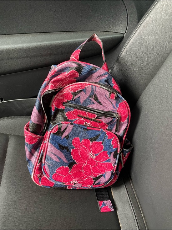 Steve Madden Handbags - Steve Madden Pink & Navy Floral Mini Backpack